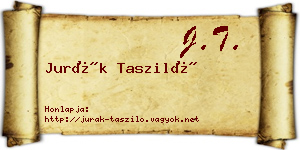 Jurák Tasziló névjegykártya